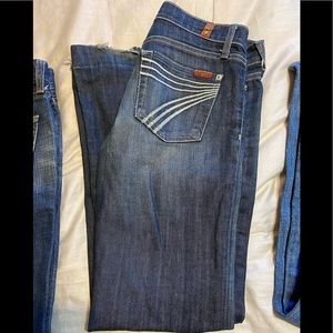 Selling three pairs of 7 for all man kind jeans